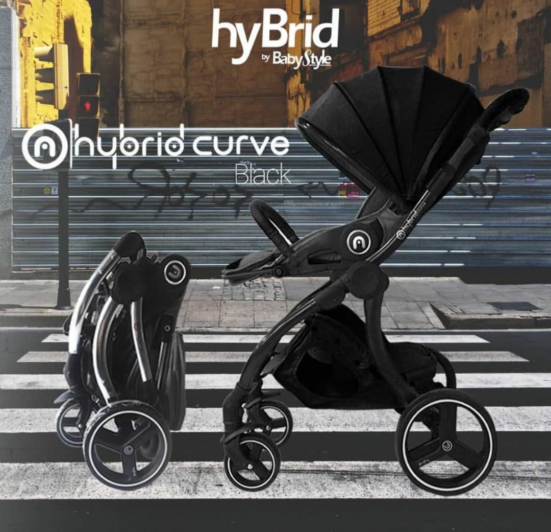 Hybrid Curve Stroller Black Babies Kids Going Out Strollers