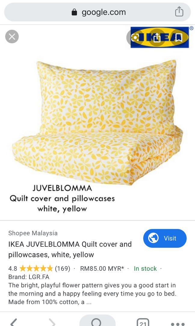 Ikea Quilt Cover Yellow Home Furniture Home Decor On Carousell