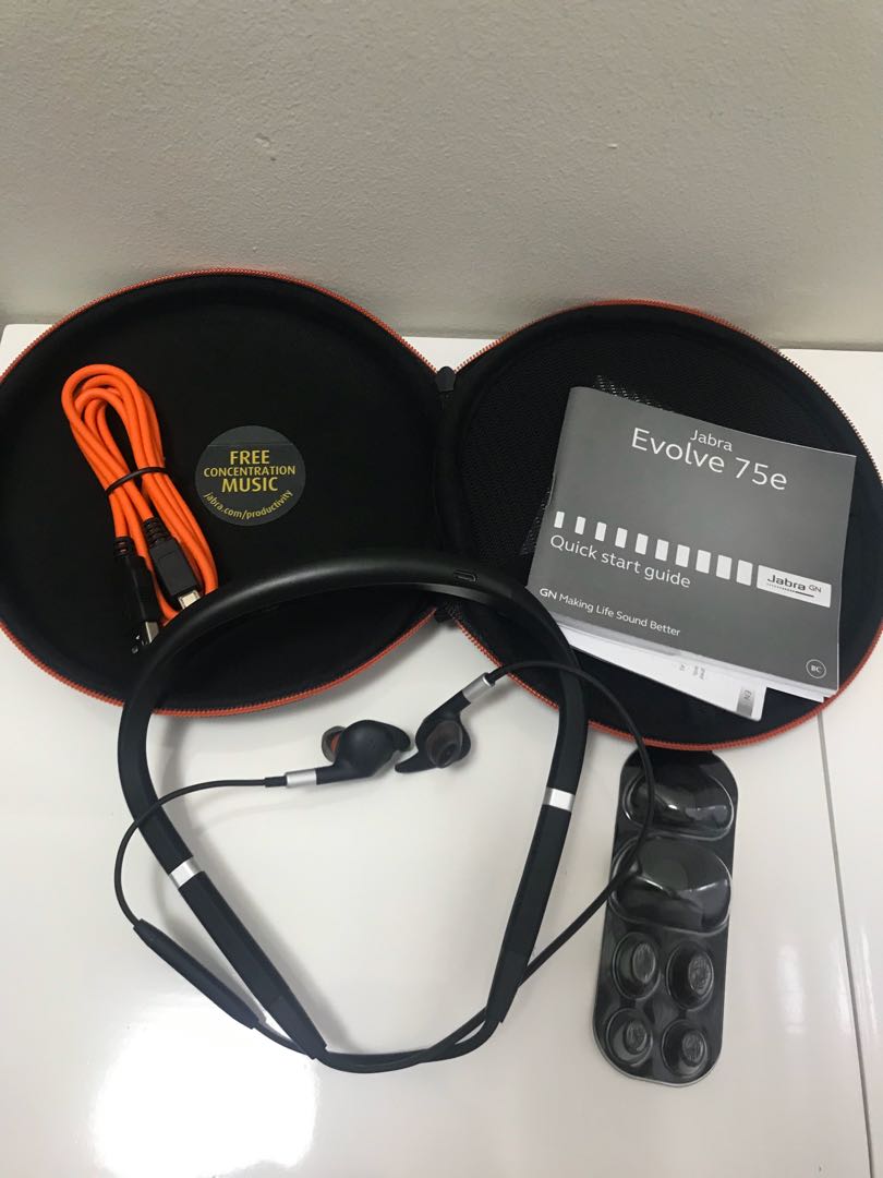 jabra evolve 75e ms wireless earbuds
