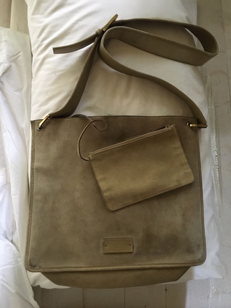 Legit & Authentic Gucci Suede Sling Bag, Luxury, Bags & Wallets on Carousell