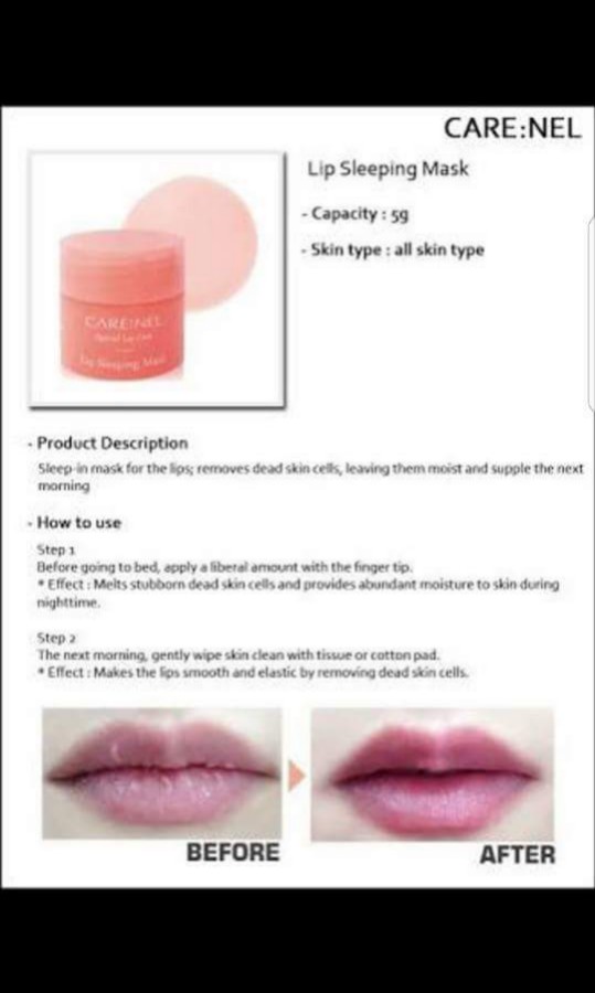 Lip sleeping mask, Beauty & Personal Care, Face, Face Care on Carousell