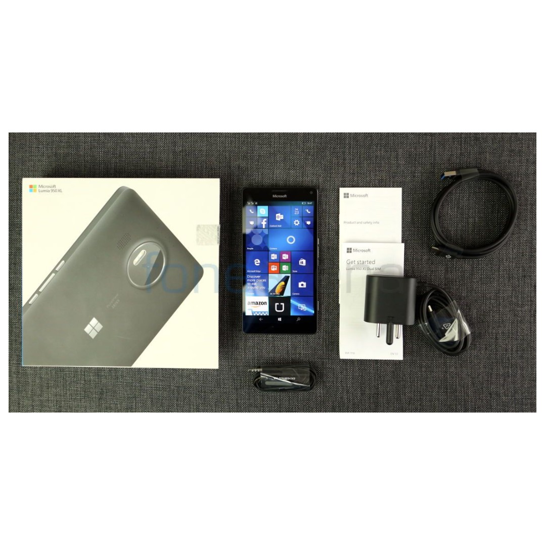 microsoft nokia lumia 950 xl flagship dual sim unlocked black full box accessories display dock 59