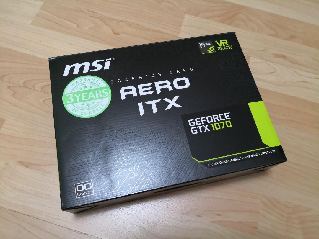 Nvidia MSI GTX 1070 Aero ITX 8G OC Edition