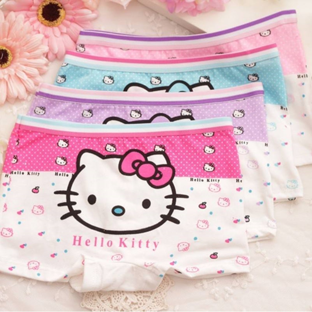 Preorder Kids Cotton Hello Kitty Panties 4pcs/Set, Babies & Kids