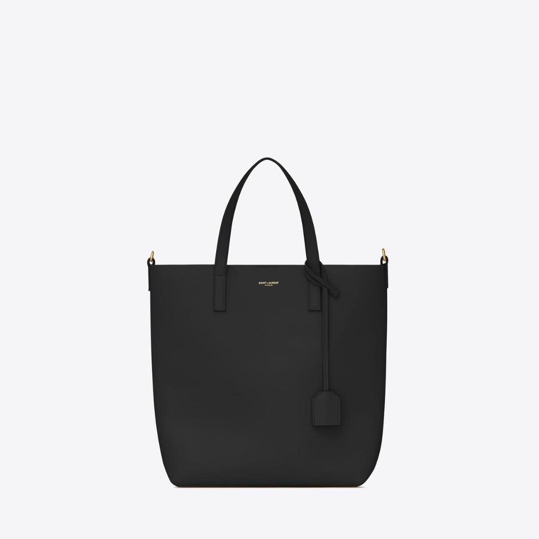 SHOPPING BAG SAINT LAURENT TOY IN SUPPLE LEATHER BLACK, Luxury, Bags