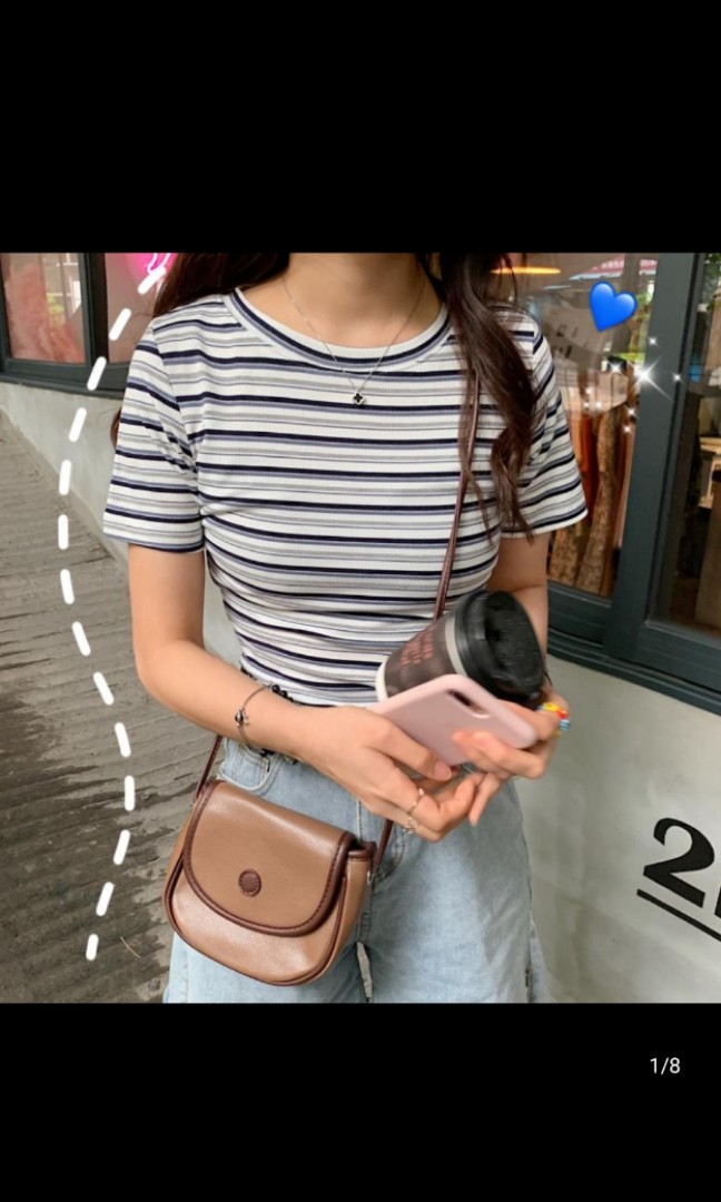 simple basic striped top ! [PRE-ORDER], Women's Fashion, Tops, Other ...
