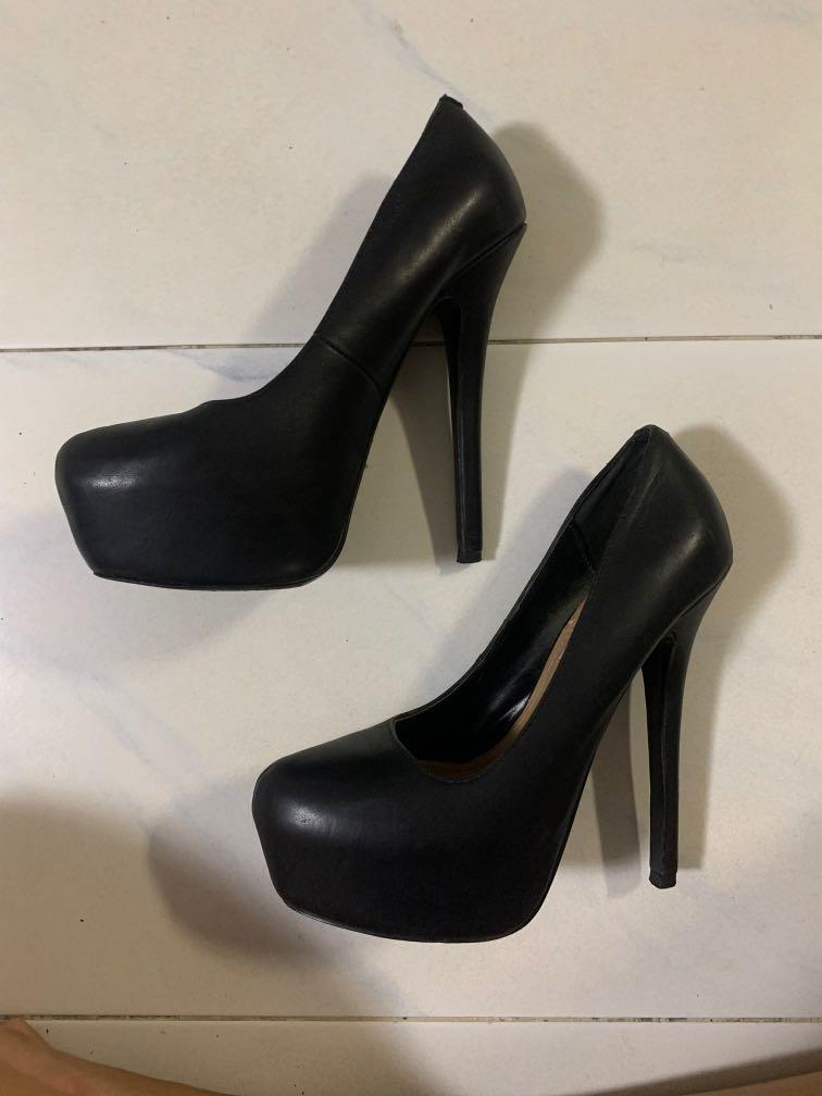 steve madden black platform heels
