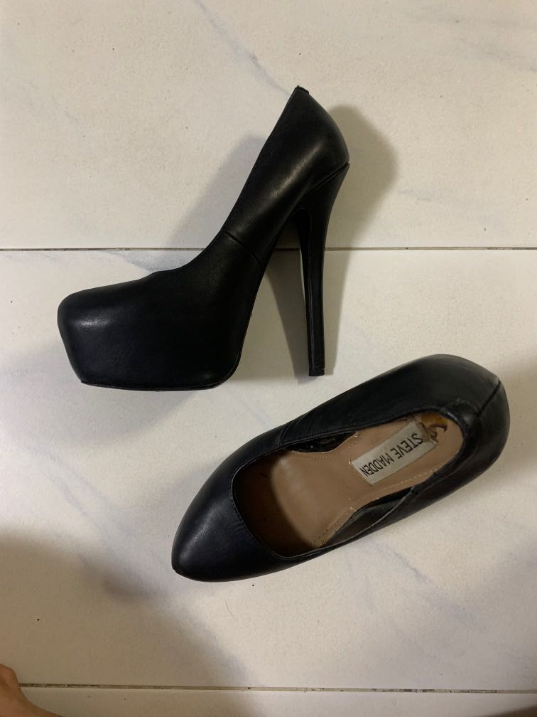 steve madden black platform heels