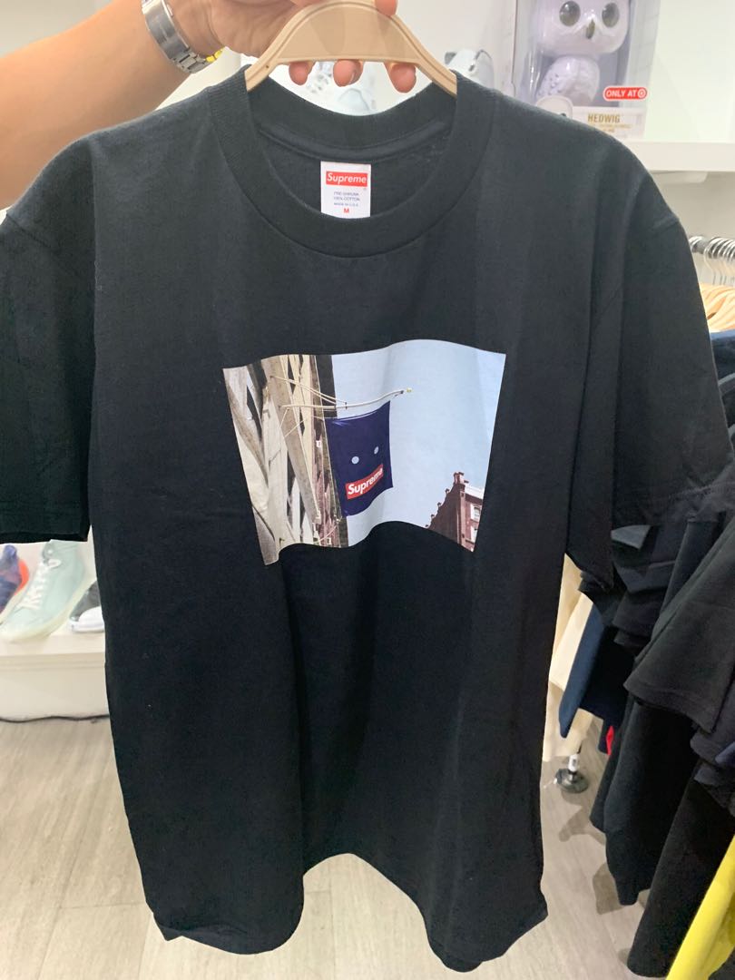 supreme banner tee black