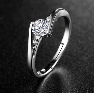 Women wedding Classic diamond adjustable free size ring