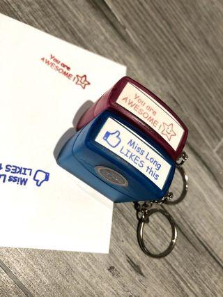 Custom teacher’s keychain pre-ink stamp - personalized