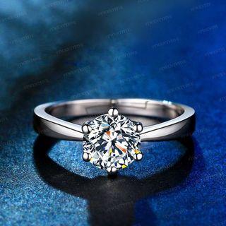 Women diamond proposal ring adjustable free size