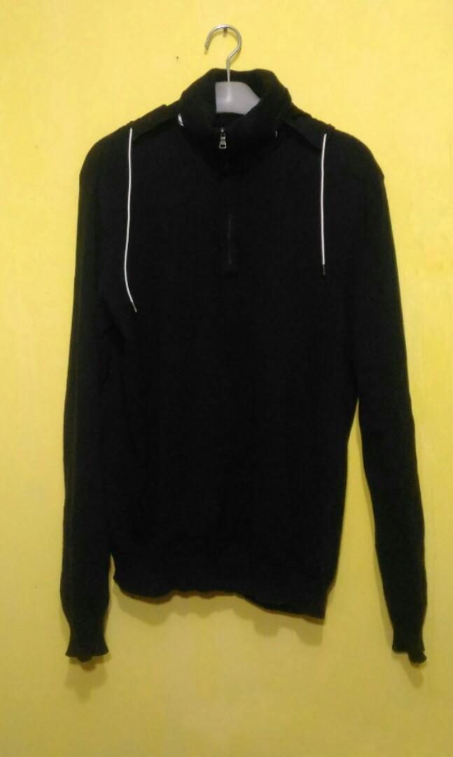 half zip sweater black