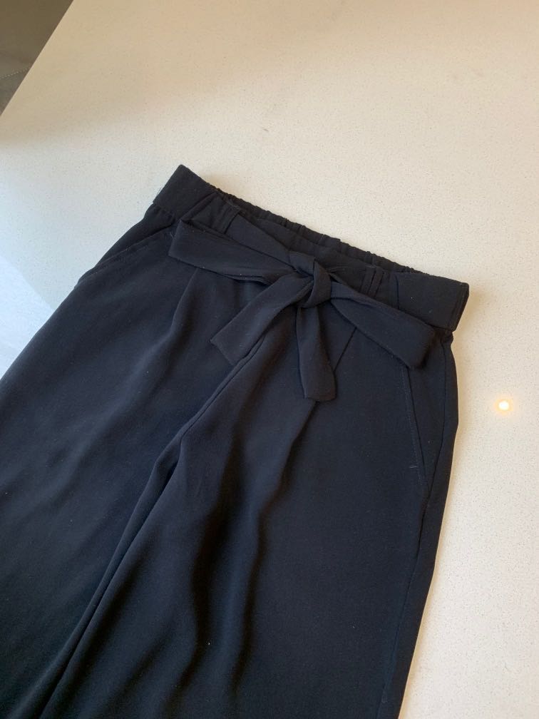 zara wide drapey trousers