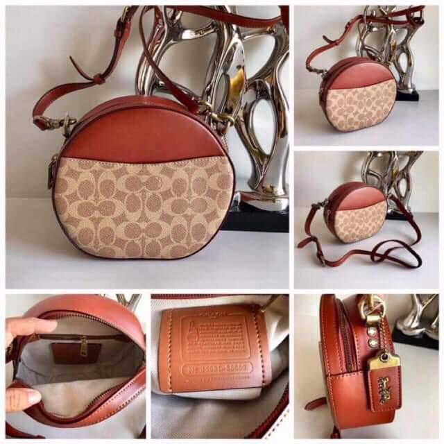 Coach round sling bag, Women&#39;s Fashion, Bags & Wallets, Sling Bags on Carousell