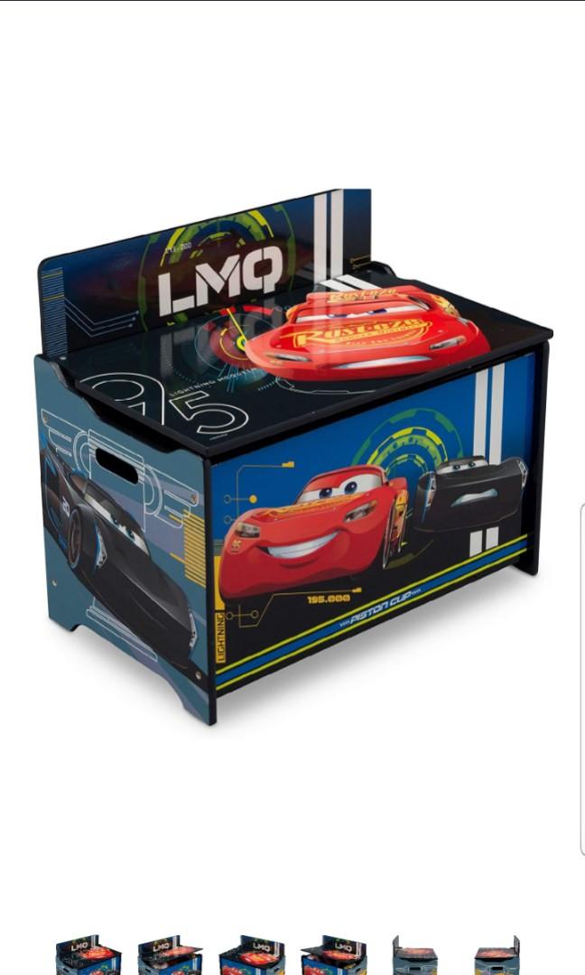 Delta Children Deluxe Toy Storage Chest Bench Box Disney Pixar