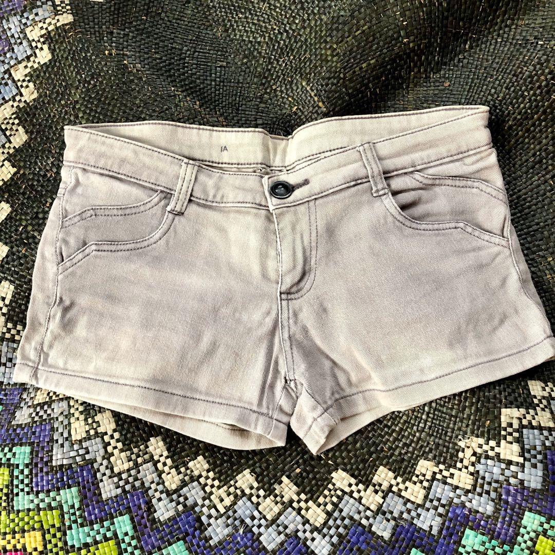 womens grey denim shorts