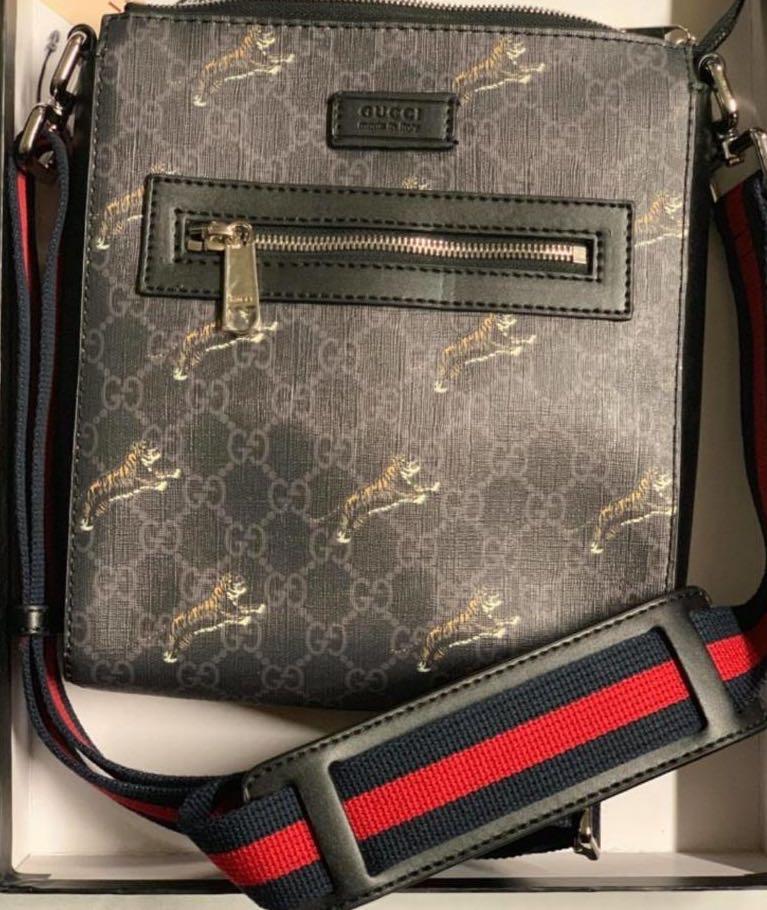 Gucci Small Tiger Messenger Bag, Men&#39;s Fashion, Bags & Wallets on Carousell