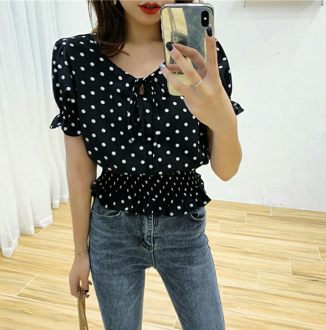 small polka dot blouse