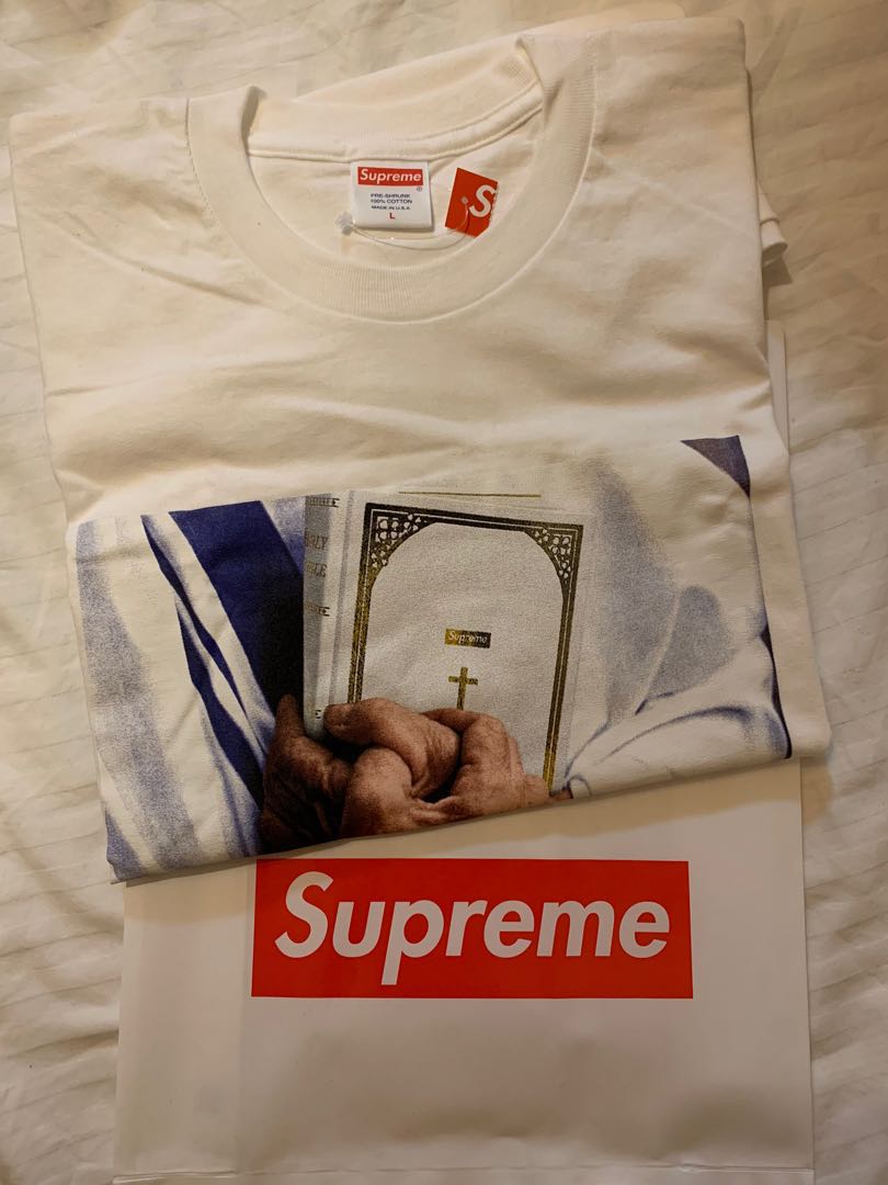 L Supreme Bible Tee White, Men's 