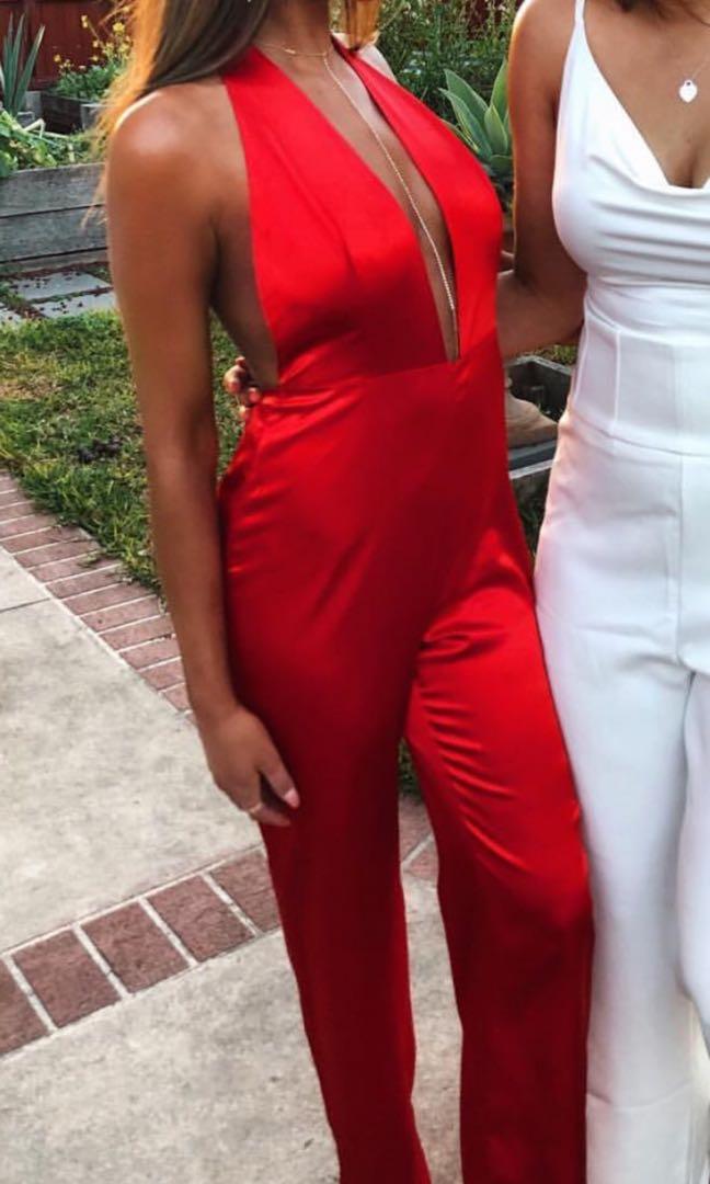 Meshki hotsell red jumpsuit