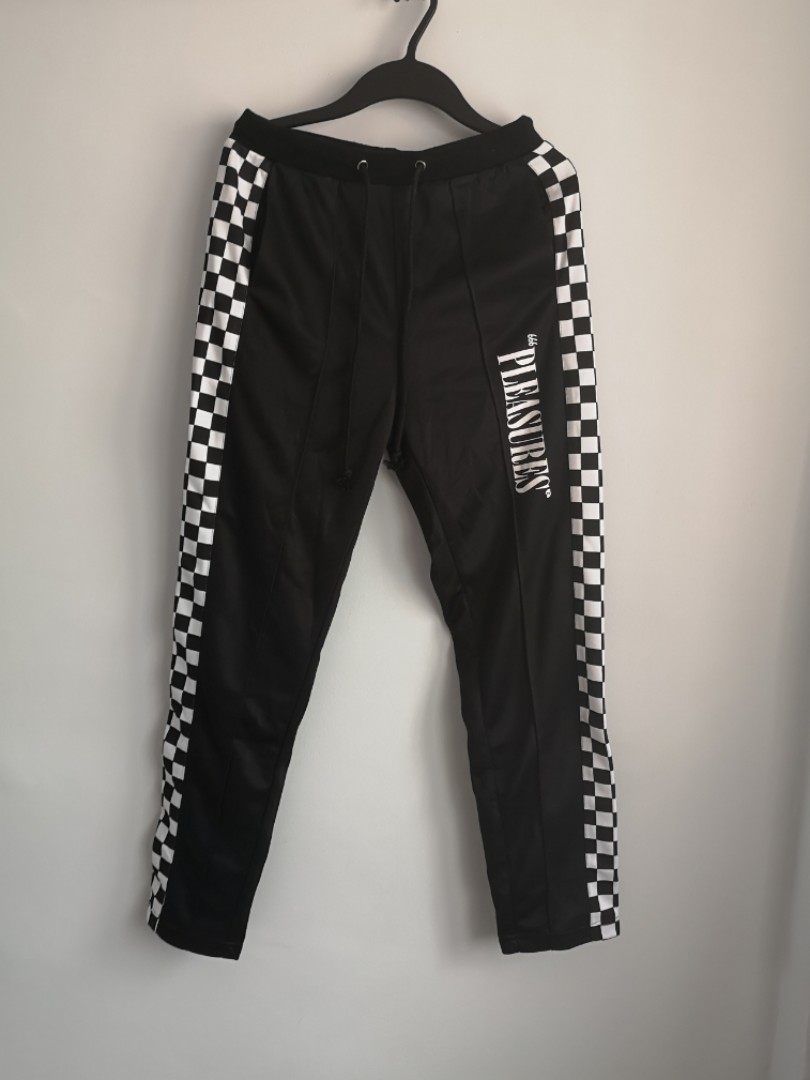 Checkered track pants sales