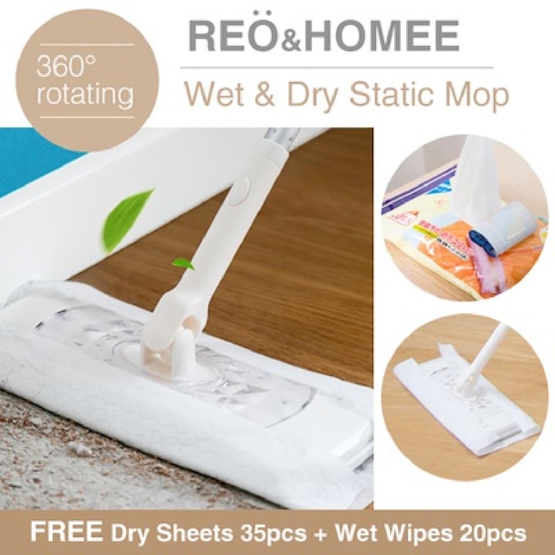 Reo N Homme Wet And Dry 360 Static Mop Broom Free Wet
