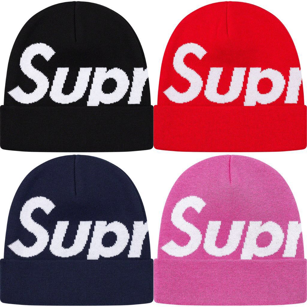 supreme big logo beanie