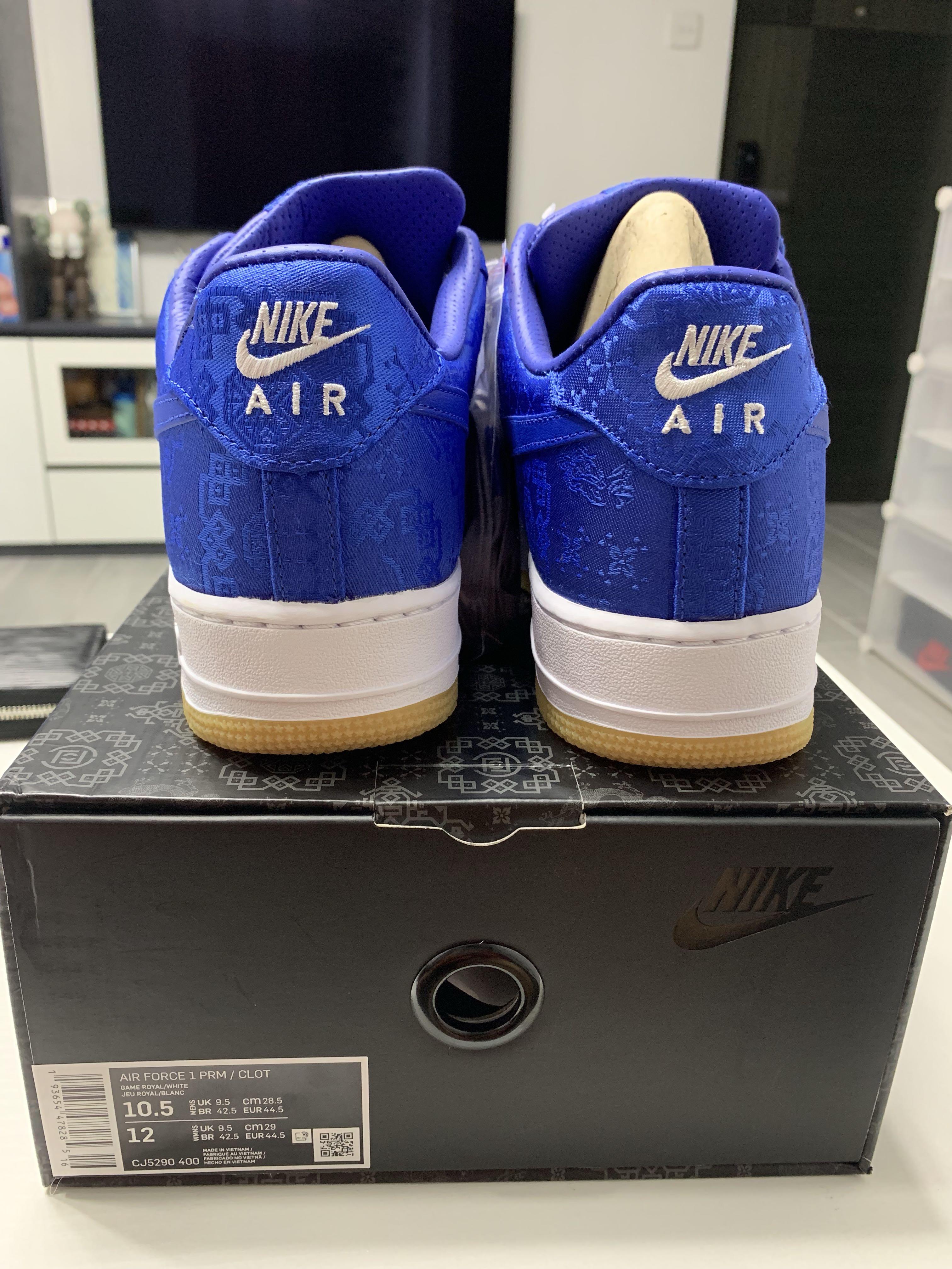 US10.5) 藍絲綢CLOT x Nike “Royale University Blue Silk Air Force 1