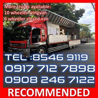 10 wheeler wing van closed for rent hire roro inter island tawid dagat  trucking services rental RORO