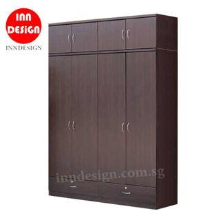 5ft 8 Doors Wardrobe With Drawers (Free Installation)