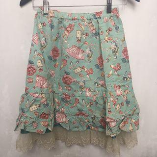 Emily Temple cute frilly teal skirt