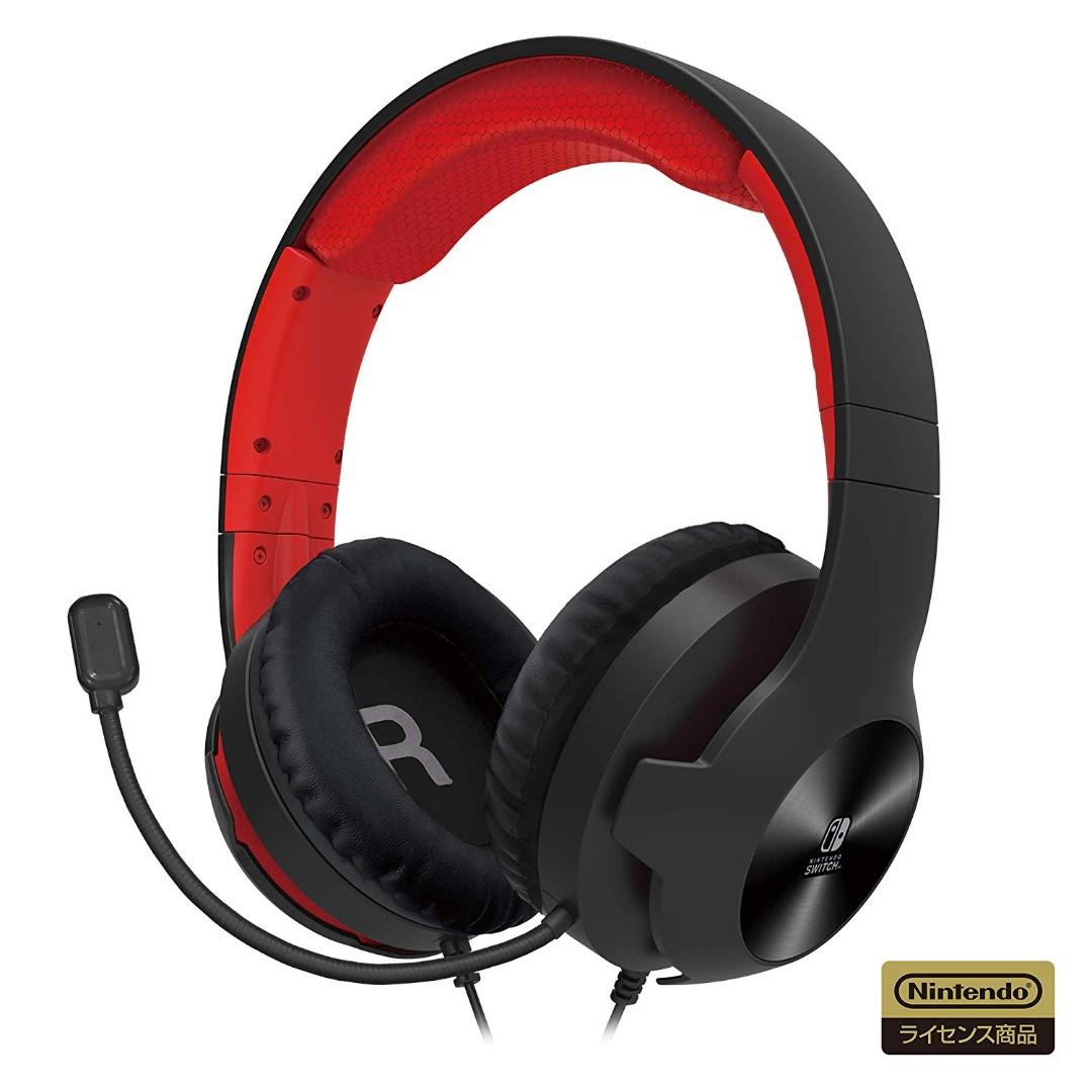 全新 Ns Switch Lite Gaming Headset Standard 紅色 黑色 日版 Hori 耳機有線耳機耳筒帶咪耳機電競 遊戲機 遊戲機裝飾配件 Carousell