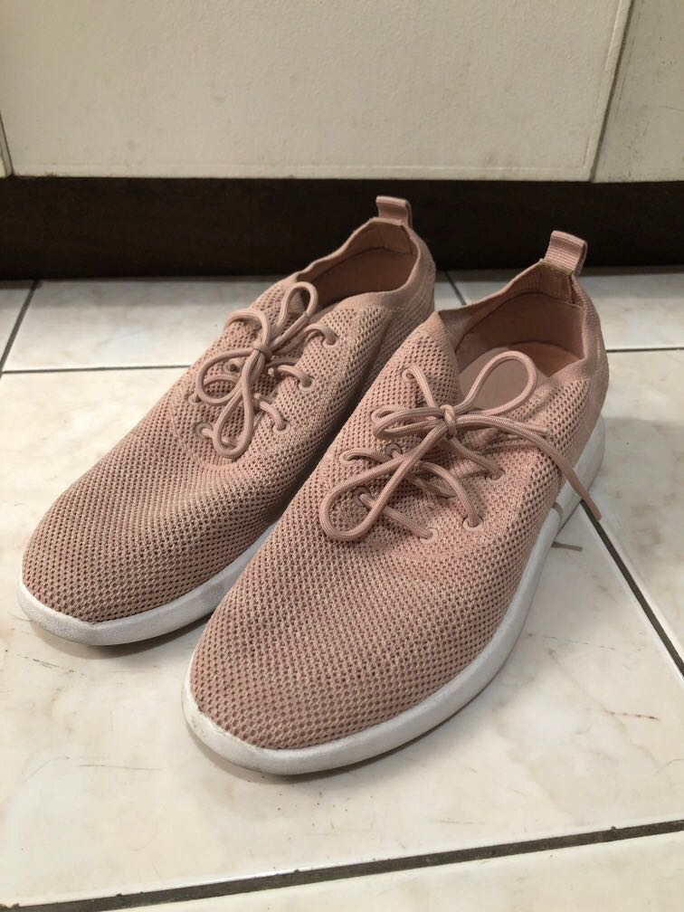 Aldo Pink Knitted Sneakers, Women's 