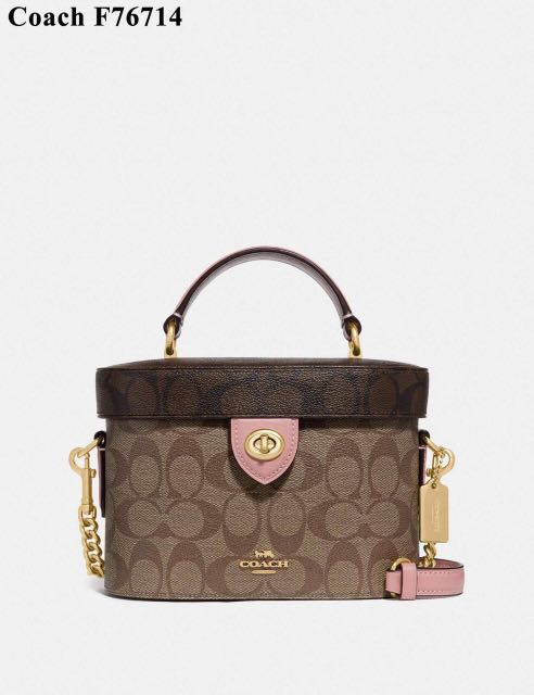 Authentic coach kay crossbody in blocked signature canvas