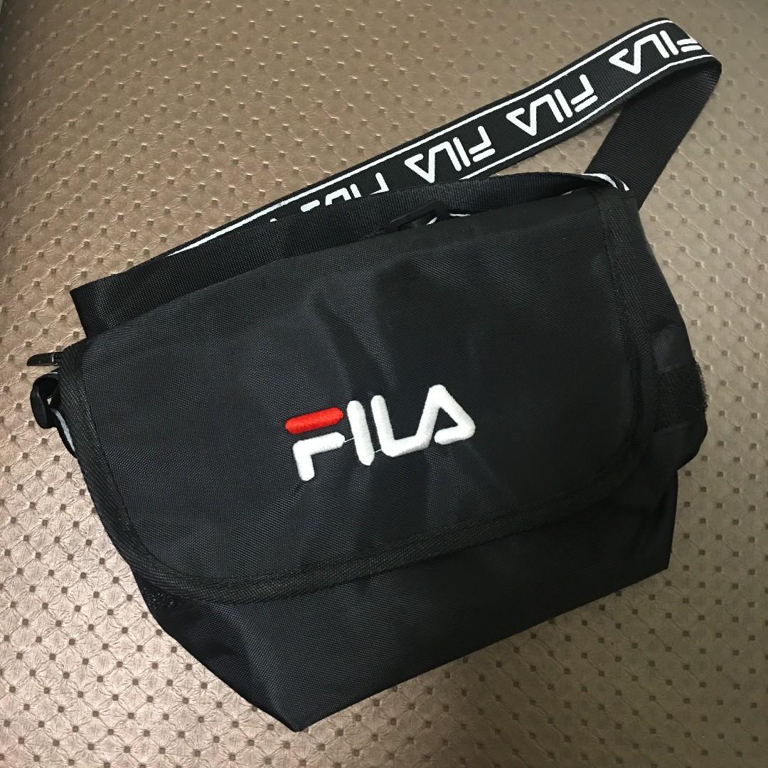 AUTHENTIC FILA Black Linear/ Sling/ Cross Bag, Luxury, Bags
