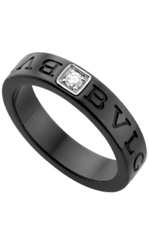 bvlgari black and silver ring