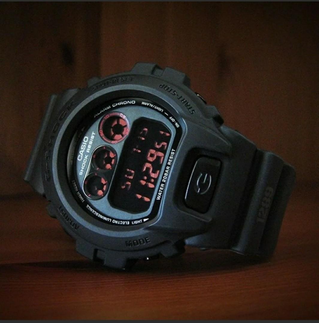 Casio G Shock DW6900MS 1 military red eye watch