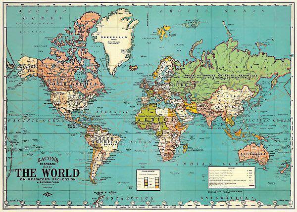 Cavallini World Map Poster Design Craft Art Prints On Carousell