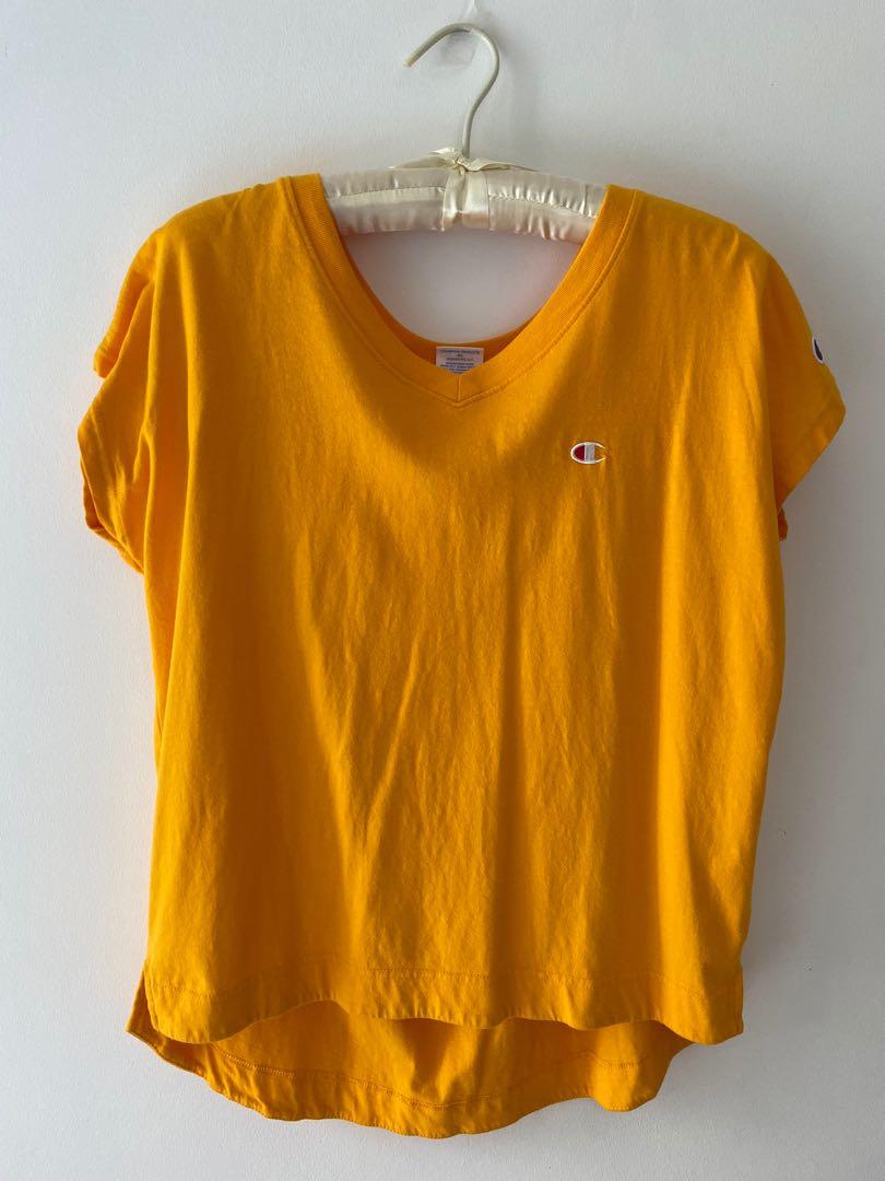 champion t shirt women's yellow