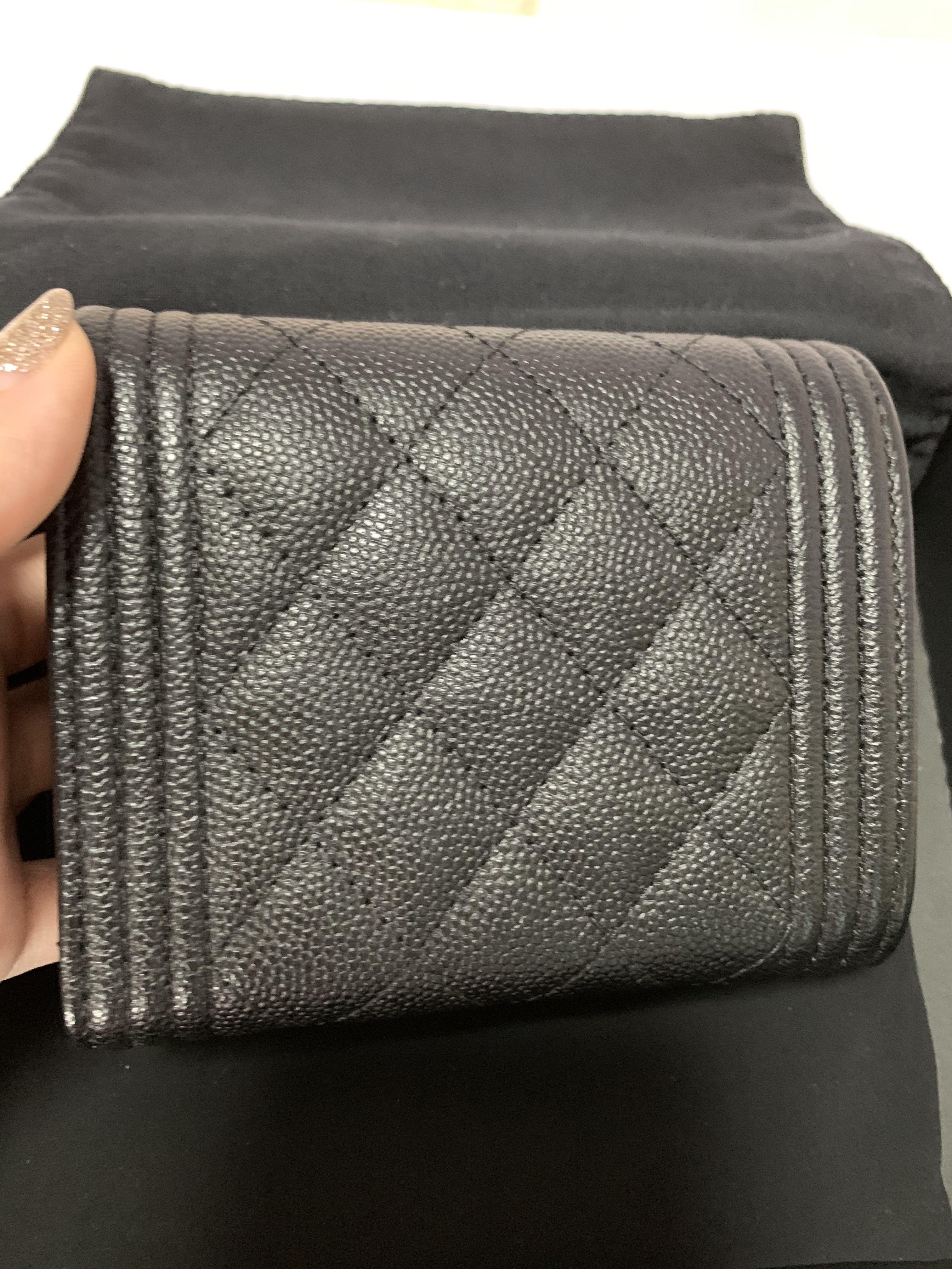 Chanel Tri-Fold Boy Wallet Caviar