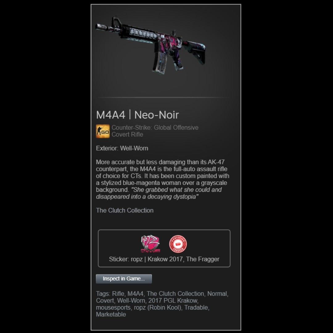 Scorch Bibliografi Tilstand Csgo Skins | M4A1 | Neo-Noir, Video Gaming, Gaming Accessories, Game Gift  Cards & Accounts on Carousell
