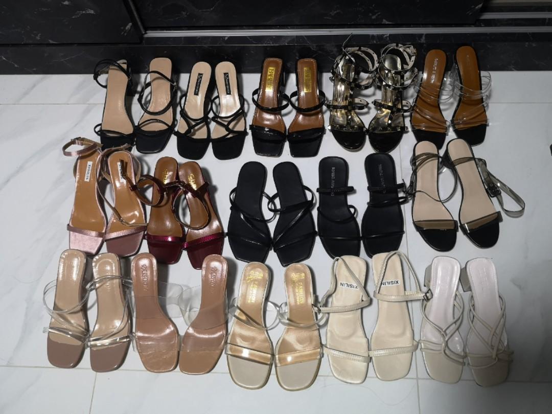 clear heels slip ons