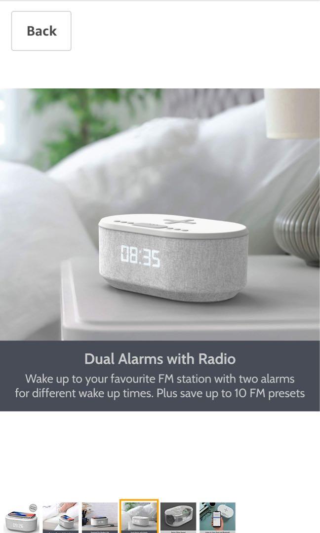 Ibox dawn Bedside Radio Alarm Clock with USB Charger, Bluetooth