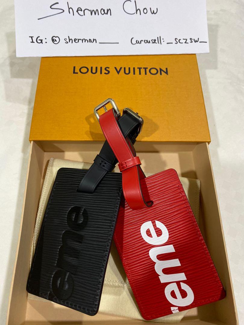 Louis Vuitton x Supreme Luggage Tag Set Epi Black/Red