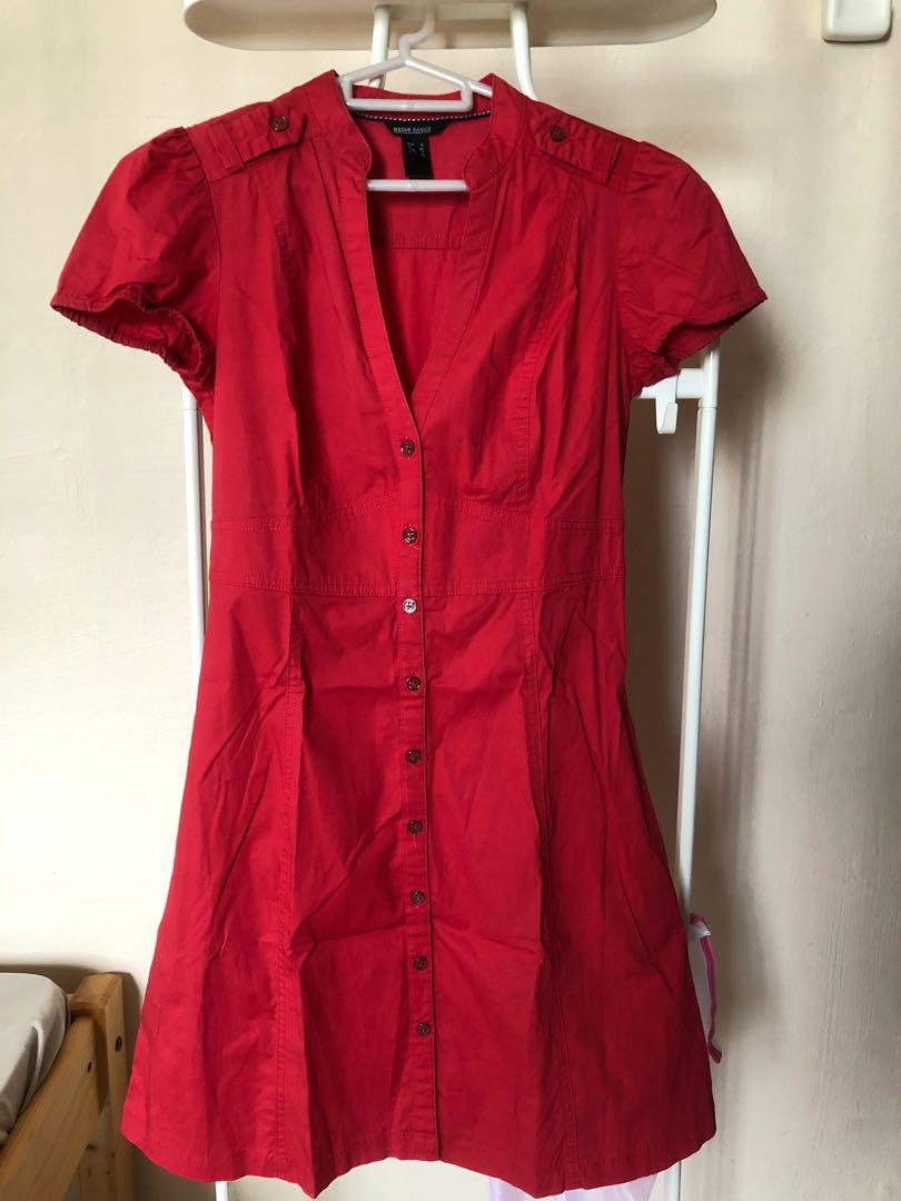Red trench clearance dress