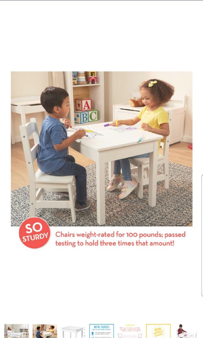 melissa & doug wooden table and 2 chairs set