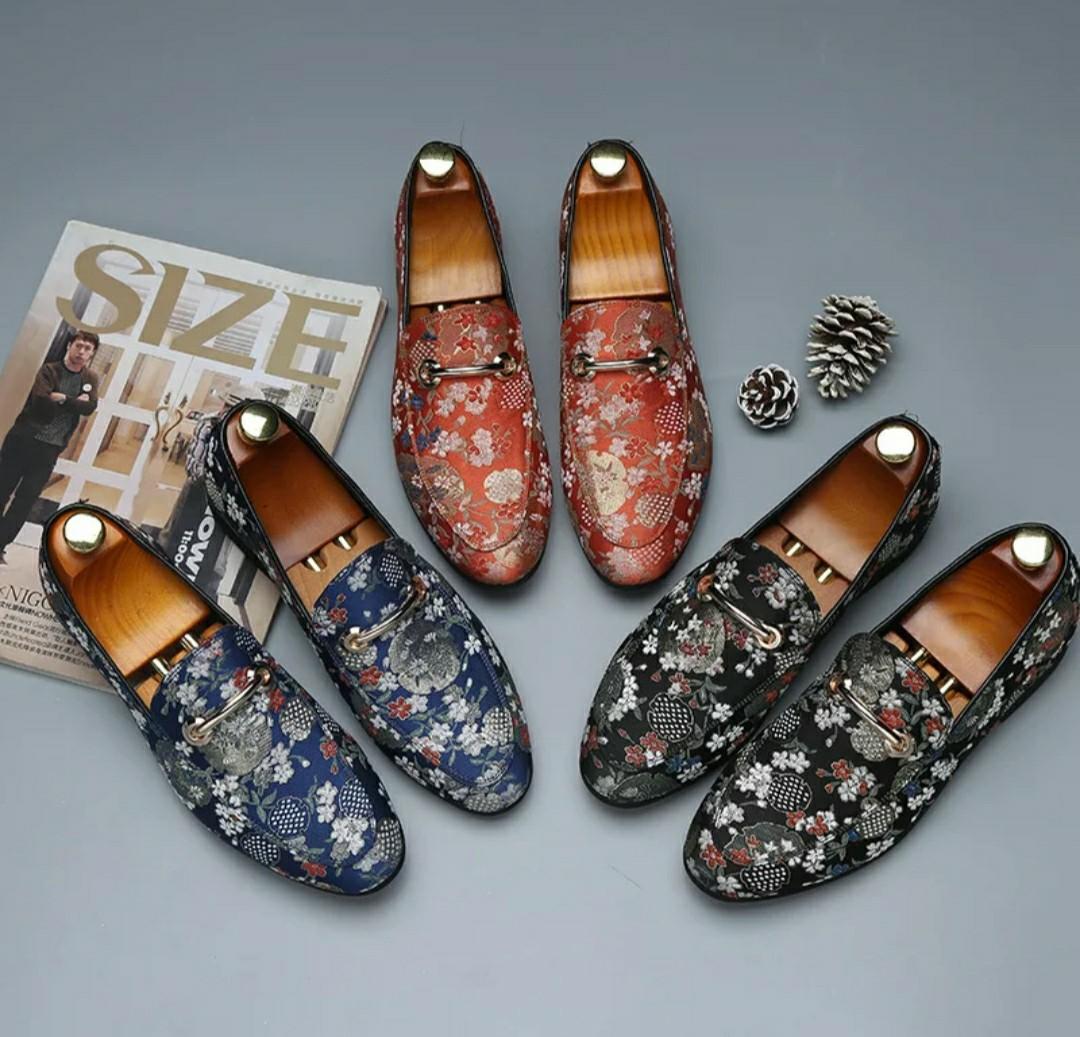 Men formal loafers shoe floral plus size 38 48 Men s Fashion