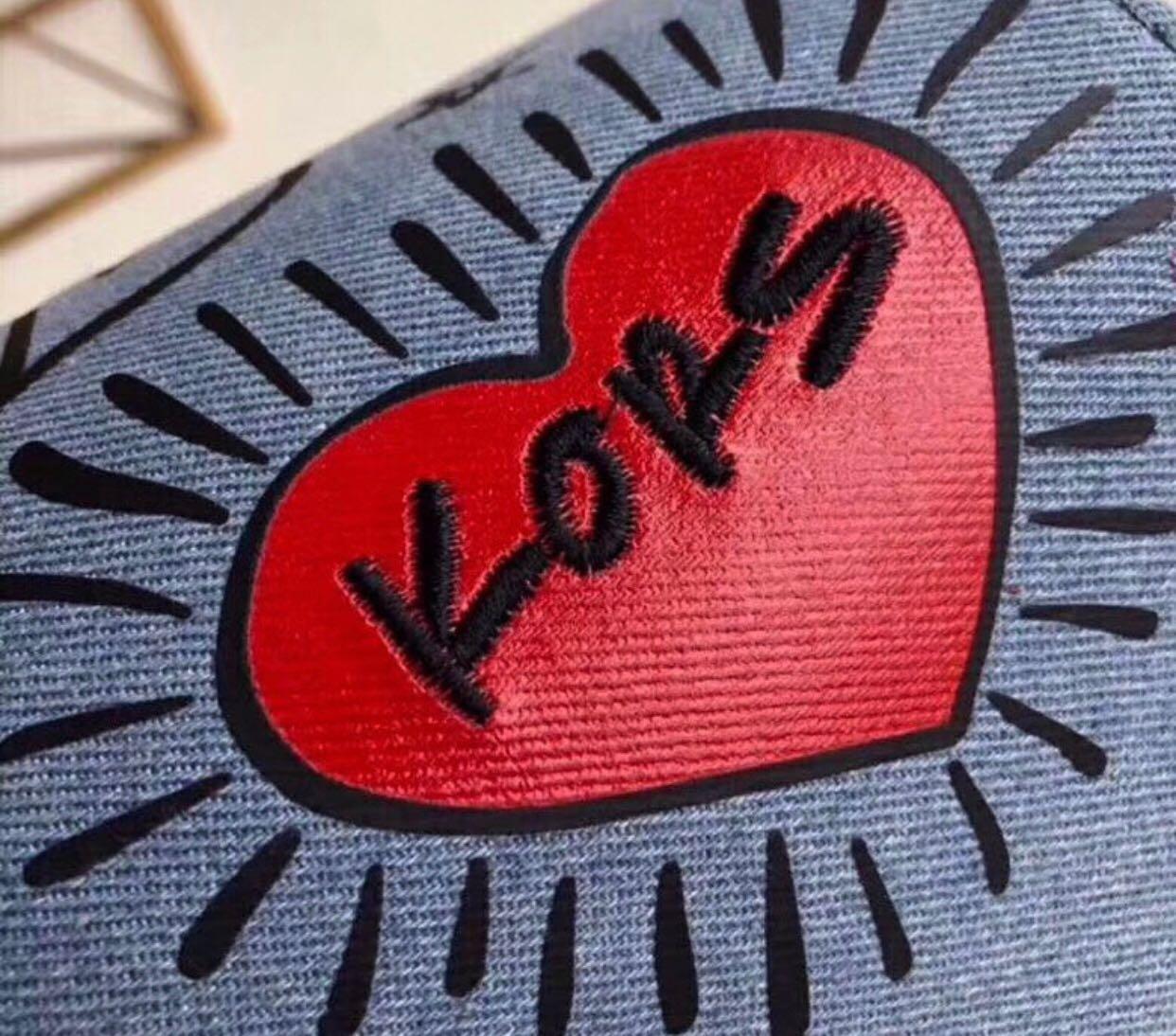sloan editor embroidered denim shoulder bag