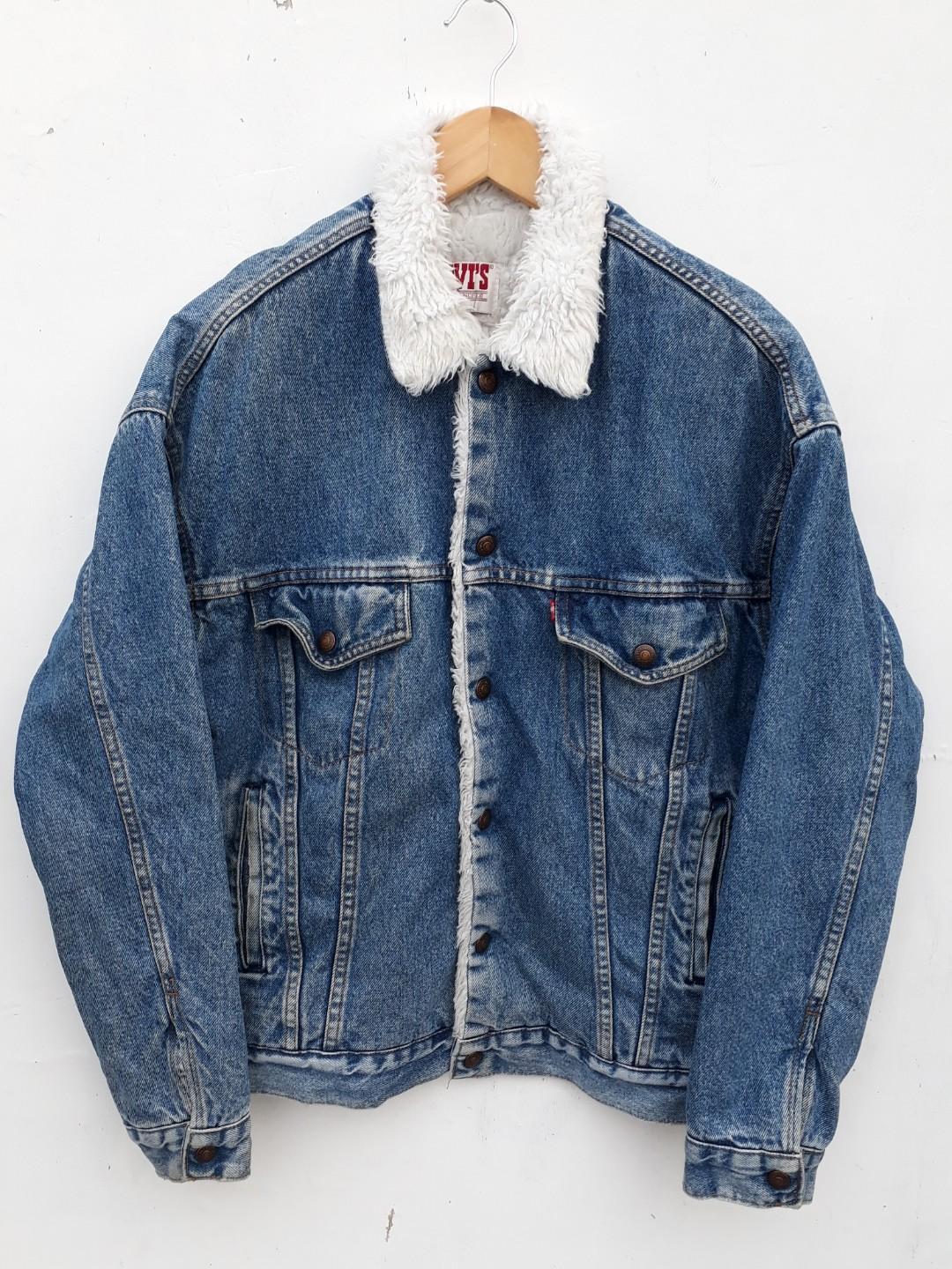 Sherpa Levis Vintage Jacket, Fesyen Pria, Pakaian , Atasan di Carousell